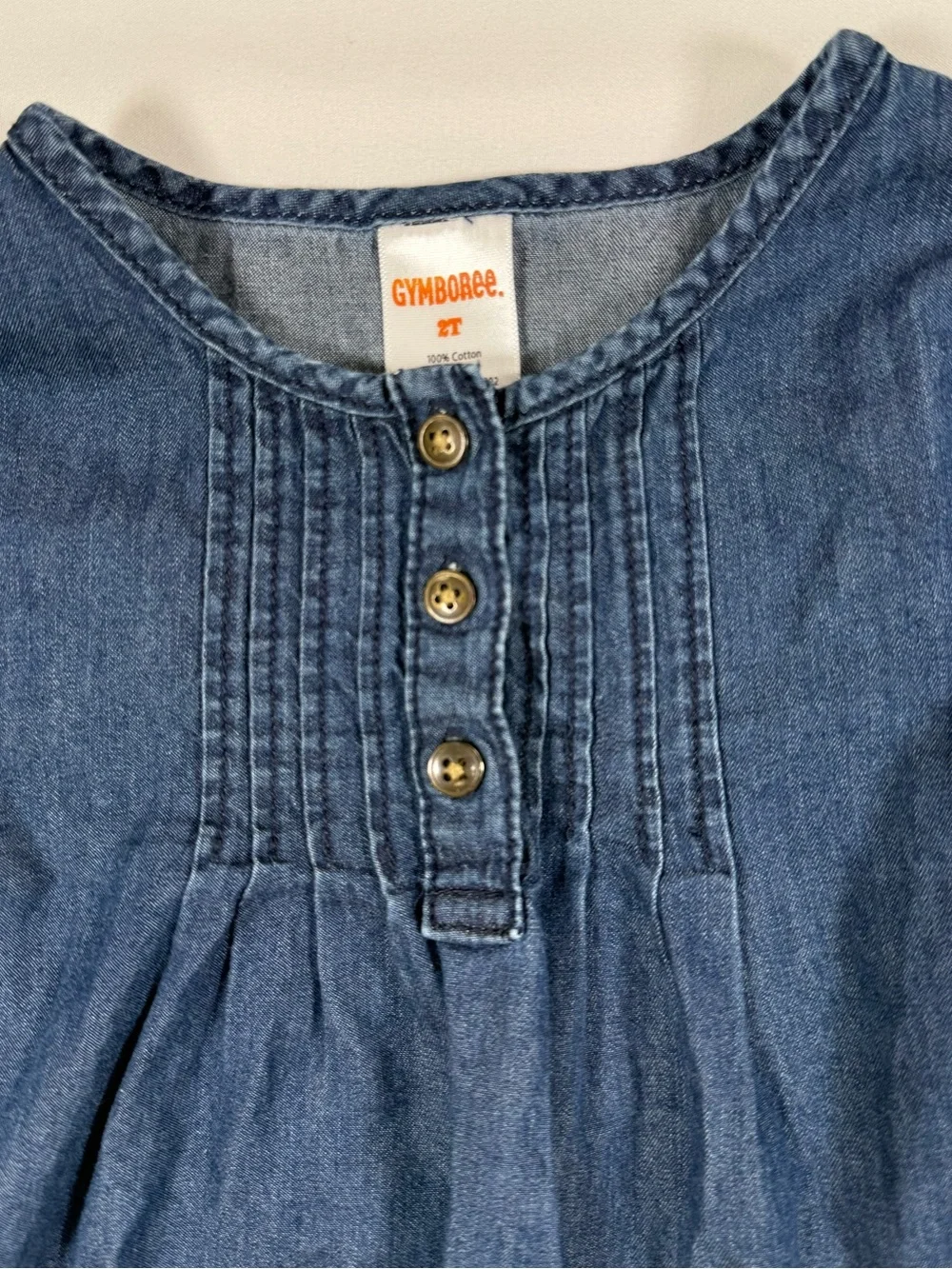 GYMBOREE Girls Chambray Tunic Top 2T Wild One Boho Western Leopard Print Rodeo
